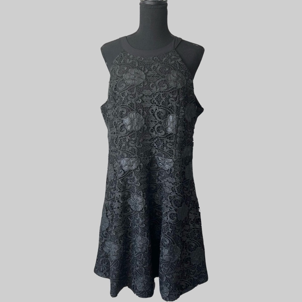 NWT Rock & Shine Black Lace Halter Neck Flared Dress